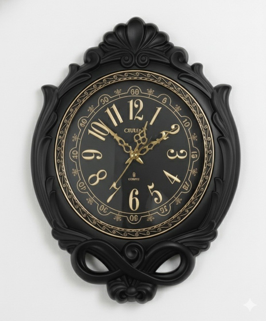 Anchor Shaped Wall Clock Black Color